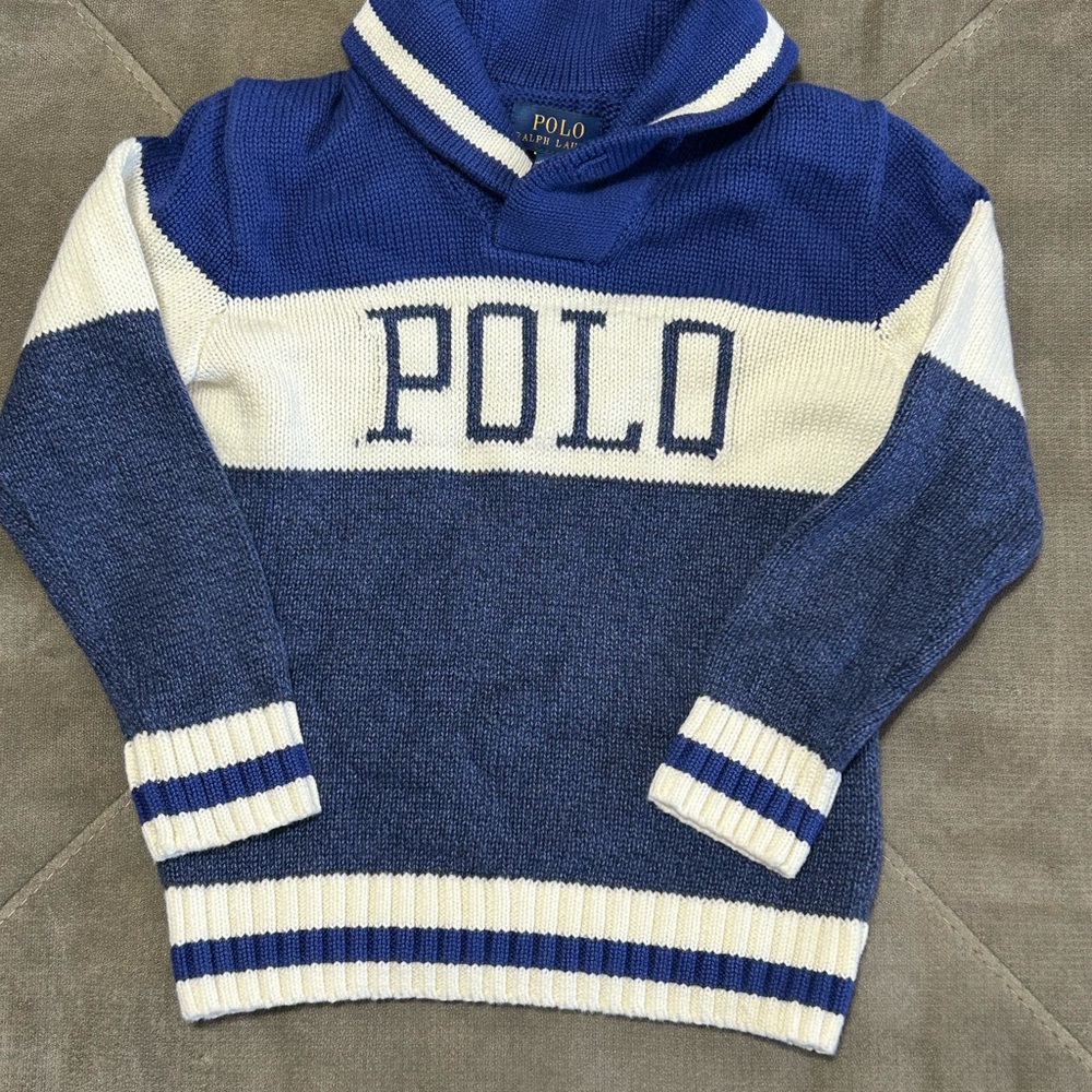 Polo by Ralph Lauren Navy and Cream Crewneck Sweater